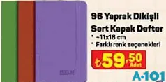 96 YAPRAK DİKİŞLİ SERT KAPAK DEFTER